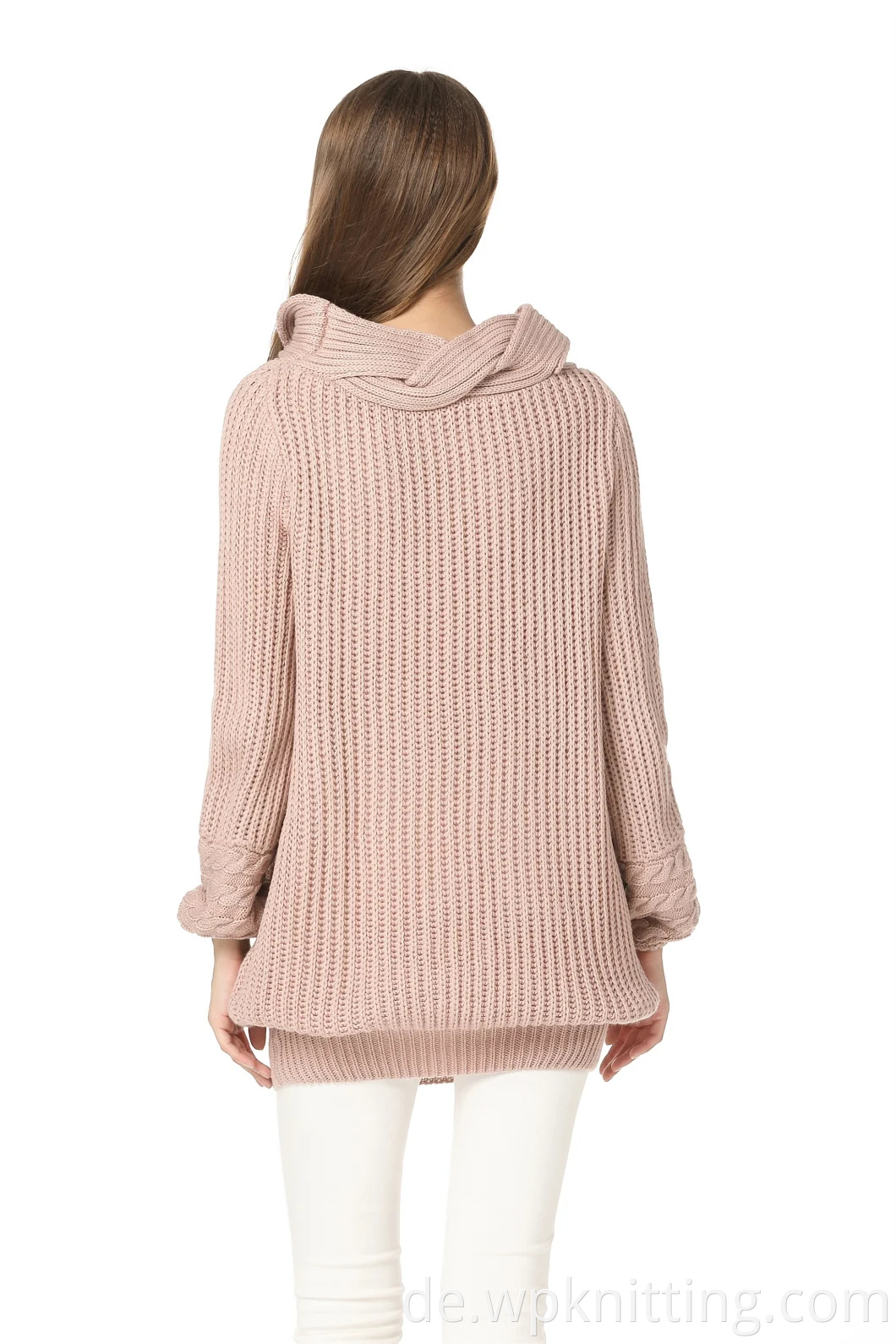 Rollkragenpullover Pullover Pullover Frauen Modekleidung lässige Winterstrickwege